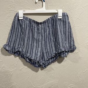 Nordstrom Blue Linen Blend Pull On Shorts Size Small